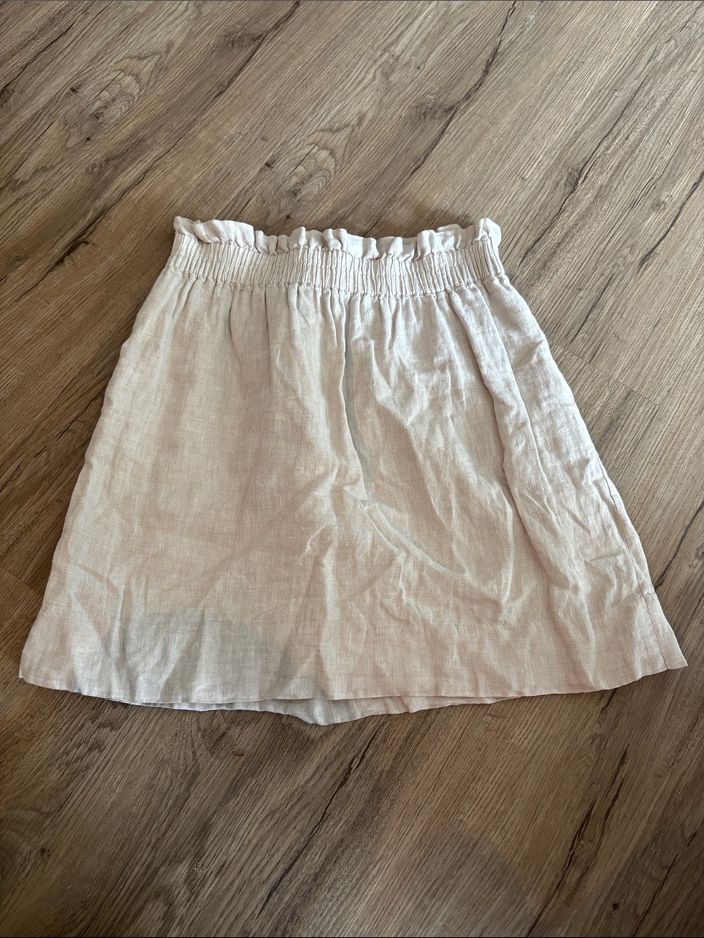 Women's Elastic Waist 100% Linen skirt lined